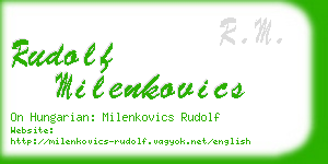 rudolf milenkovics business card